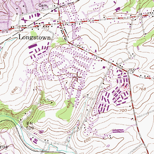 Topographic Map of Starview Heights, PA