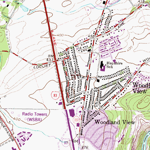 Topographic Map of Clear Springs, PA