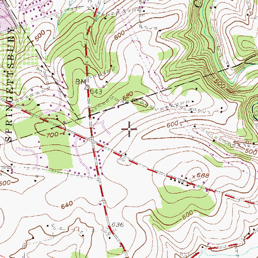 Topographic Map of Sylvan Hills, PA
