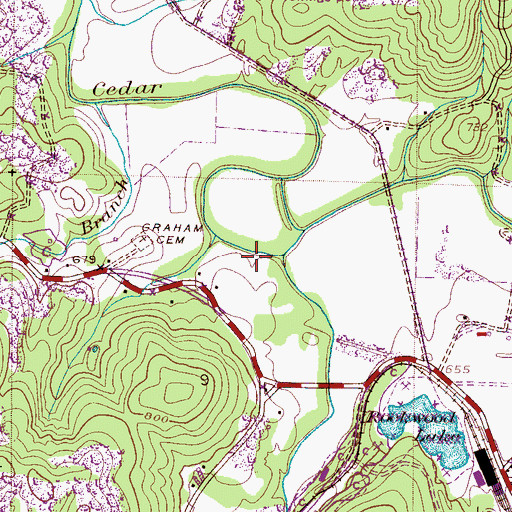 Topographic Map of Hamilton Creek, AL