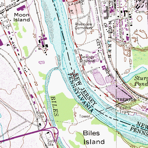 Topographic Map of Moon Channel, PA