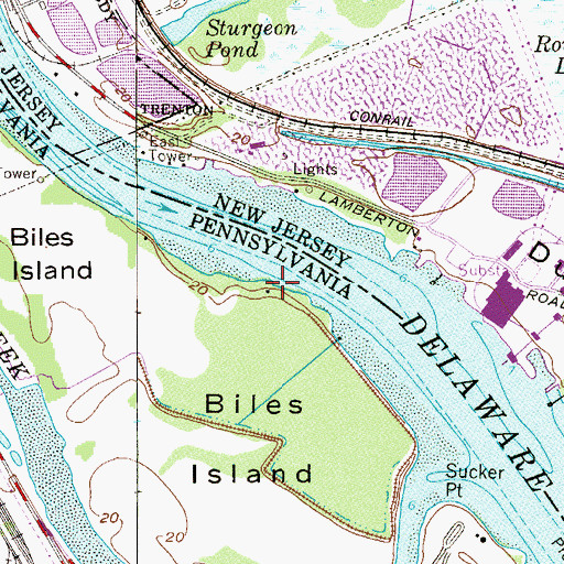 Topographic Map of Biles Point, PA