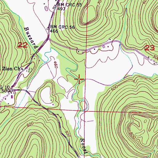 Topographic Map of Hamilton Creek, AL