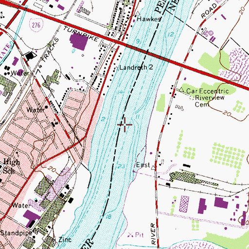 Topographic Map of Landreth Channel, PA