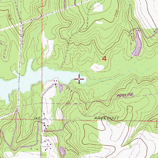 Topographic Map of Hamilton Creek, AL