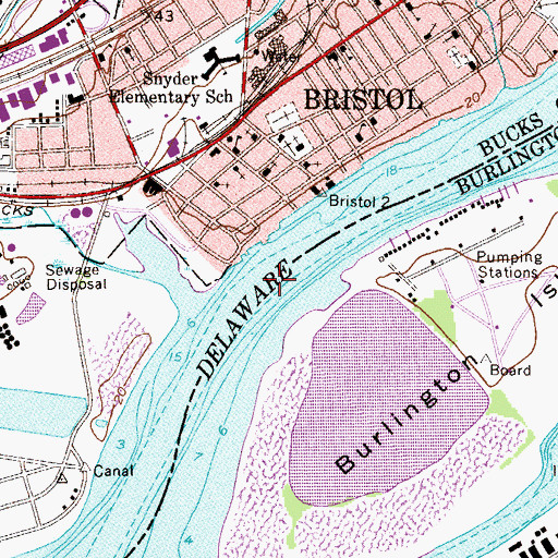 Topographic Map of Canal Channel, PA