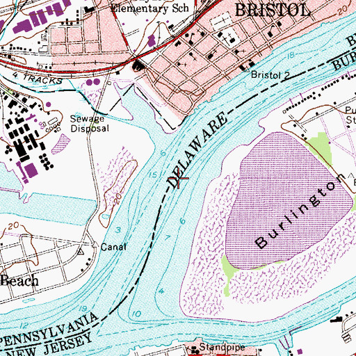 Topographic Map of Lehigh Channel, PA