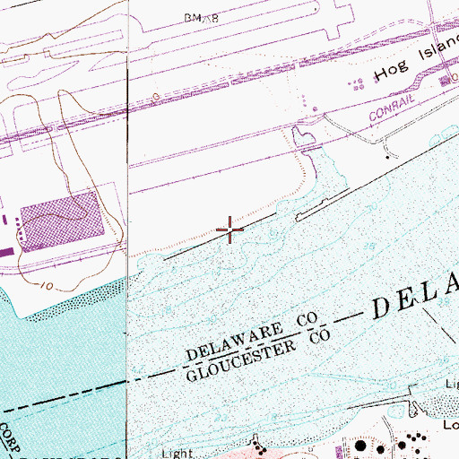 Topographic Map of Mifflin Bar Dike, PA
