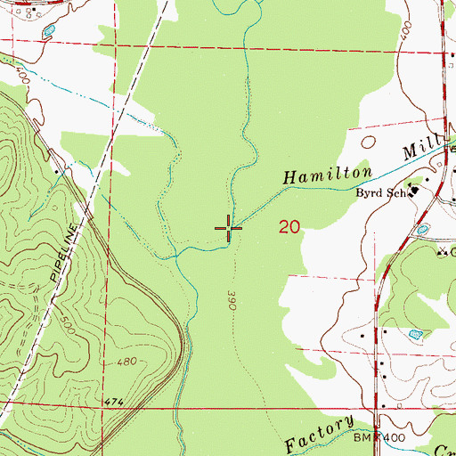 Topographic Map of Hamilton Mill Creek, AL