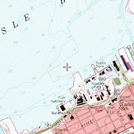Topographic Map of Harbor Turning Basin, PA