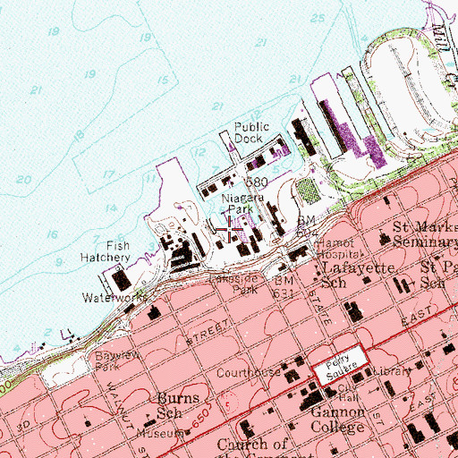 Topographic Map of Presque Isle Yacht Club, PA