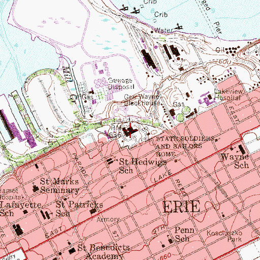 Topographic Map of Pennsylvania Soldiers and Sailors Home, PA