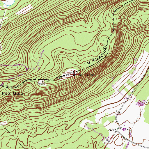Topographic Map of Kittatinny Mountain, PA