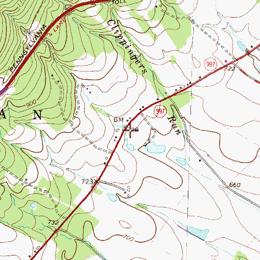 Topographic Map of Clay Hill School, PA
