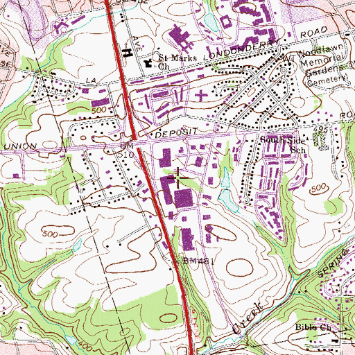 Topographic Map of The Point Shopping Center, PA