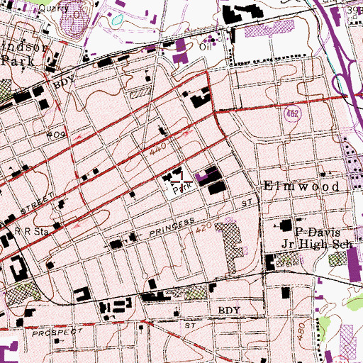Topographic Map of Albemarle Park, PA