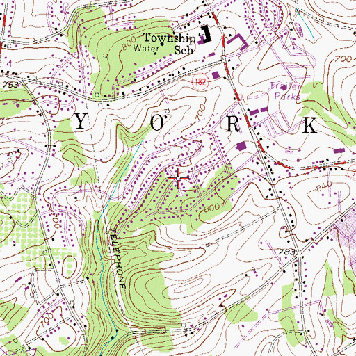 Topographic Map of Arlington Park, PA