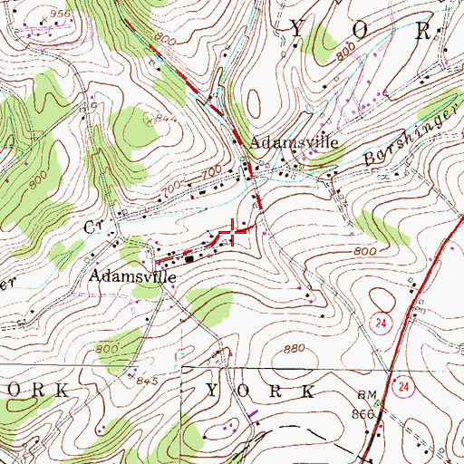 Topographic Map of Arbor, PA