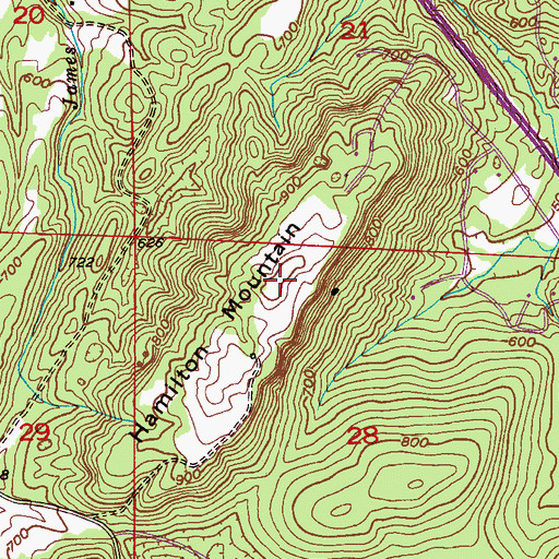 Topographic Map of Hamilton Mountain, AL