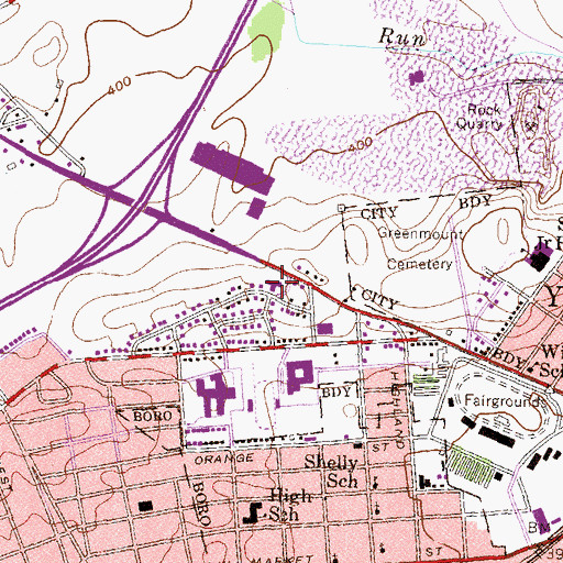 Topographic Map of Zion United Methodist Church, PA