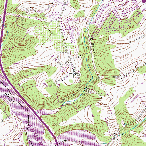 Topographic Map of Robin Heights, PA