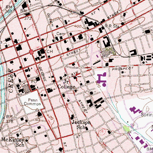 Topographic Map of York Elementary School (historical), PA