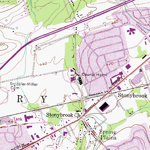 Topographic Map of York County Hospital and Home, PA
