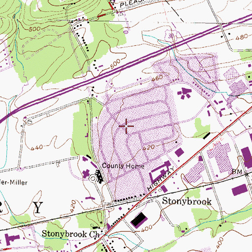 Topographic Map of Yorklyn, PA