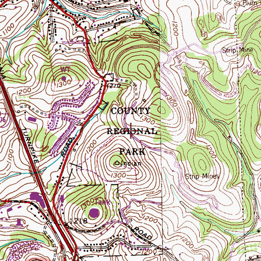 Topographic Map of William D Boyce Regional Park, PA