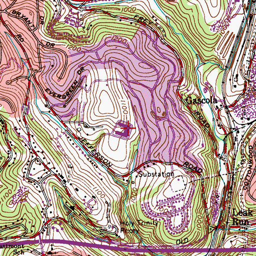 Topographic Map of Clifford M Dible Elementary, PA