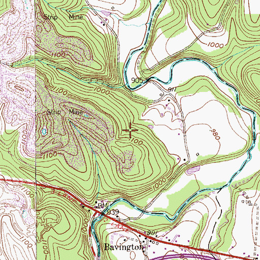 Topographic Map of Hillman State Park, PA