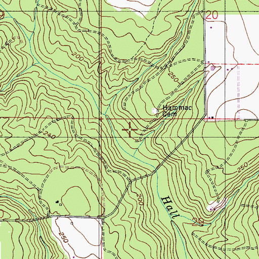 Topographic Map of Hammac Cemetery, AL
