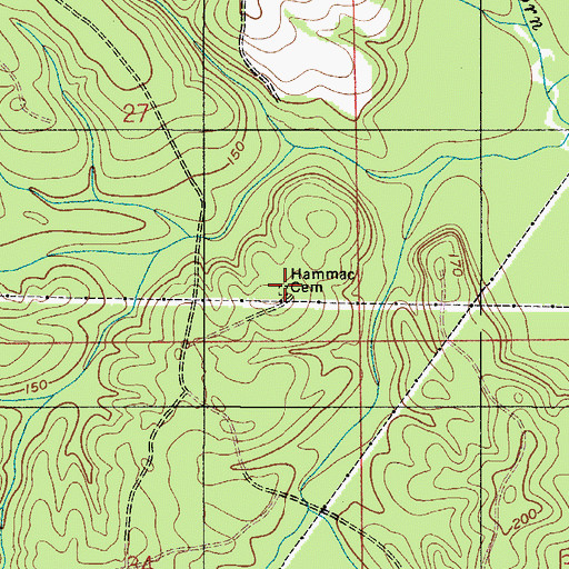 Topographic Map of Hammac Cemetery, AL