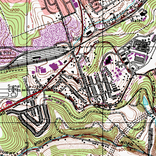 Topographic Map of Walnut Grove Christian Academy, PA