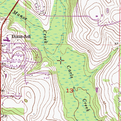 Topographic Map of Hammar Creek, AL