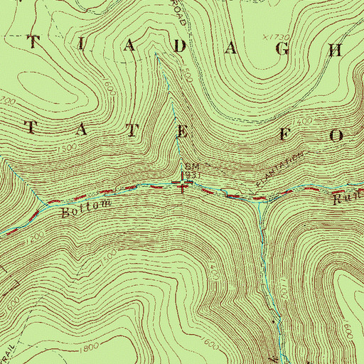 Topographic Map of Upper Pine Bottom State Park, PA