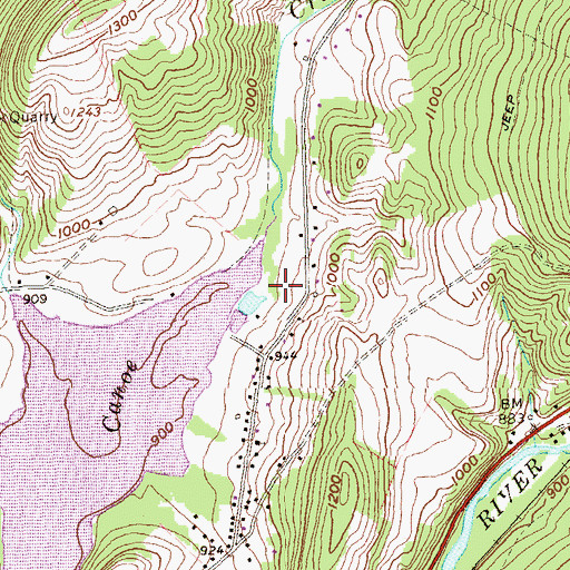 Topographic Map of Canoe Creek State Park, PA
