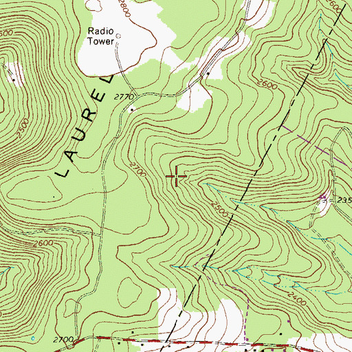 Topographic Map of Laural Ridge State Park, PA