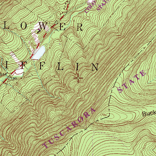 Topographic Map of Colonel Denning State Park, PA