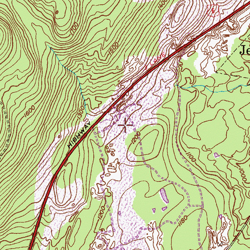 Topographic Map of Archbald Pothole State Park, PA