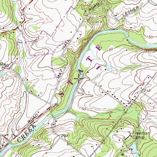 Topographic Map of Evansburg State Park, PA