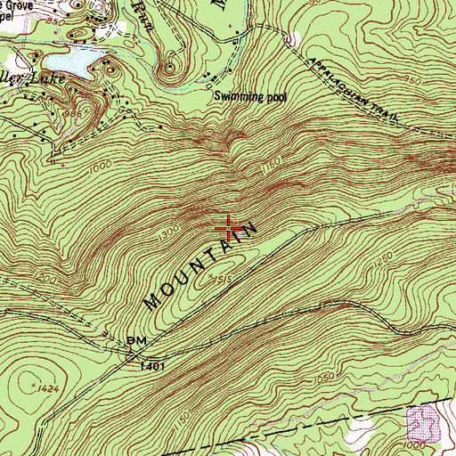 Topographic Map of Pine Grove Furnace State Park, PA