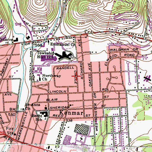 Topographic Map of Penn Vale, PA