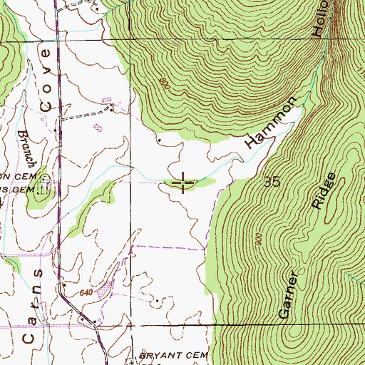 Topographic Map of Hammon Hollow, AL