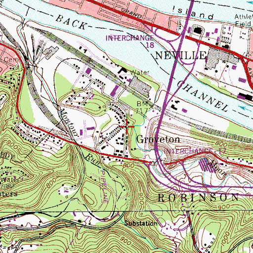 Topographic Map of Montour Junction, PA
