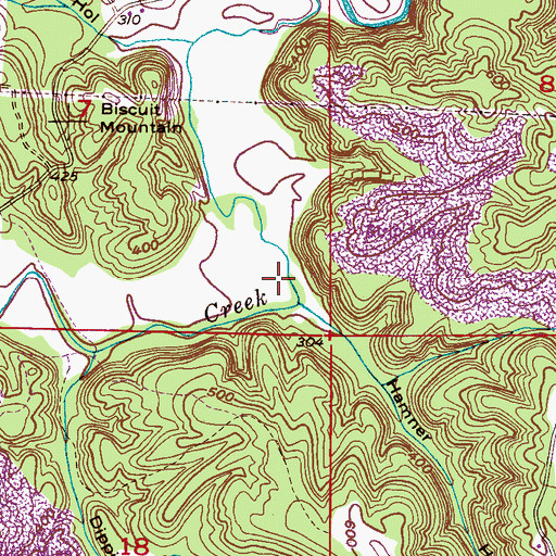 Topographic Map of Hamner Hollow, AL