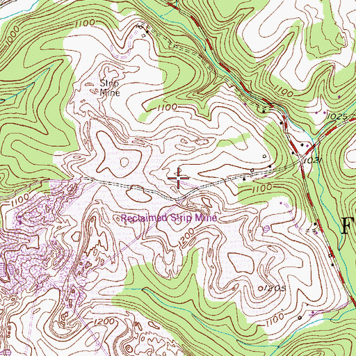 Topographic Map of Virsoix, PA