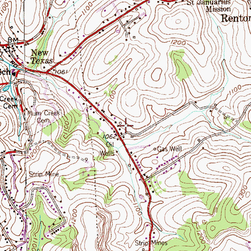 Topographic Map of Renton Junction, PA