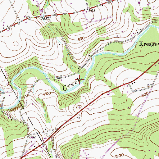 Topographic Map of Willis School (historical), PA