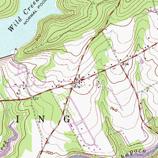 Topographic Map of Kibler School (historical), PA